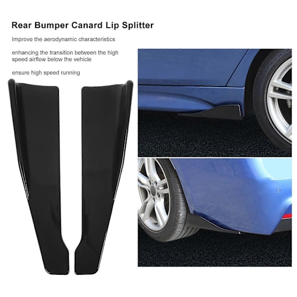 2 st 35cm Bakre Stötfångare Canard Läpp Splitter Vänster Höger Nedre Splitter Spoiler Karosseri Kit Ersättning för Seat Leon A3 A4 A6 Glansigt Svart