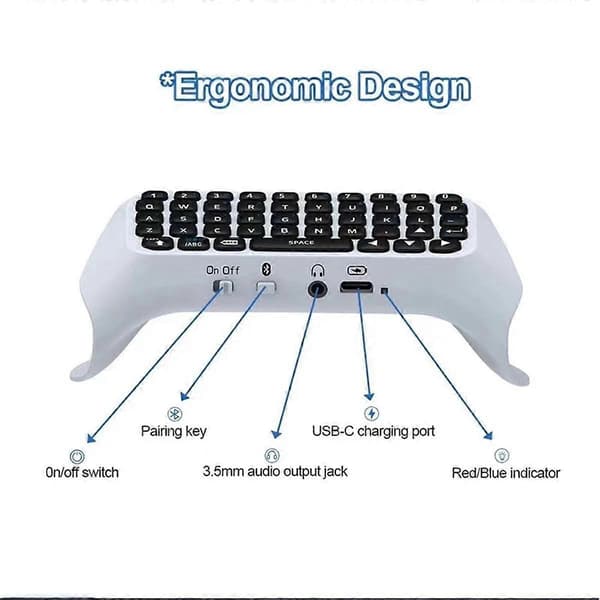 Langaton näppäimistö konsolille Bluetooth Ulkoinen näppäimistö Playstation5 ChatPad Bluetooth-näppäimistö