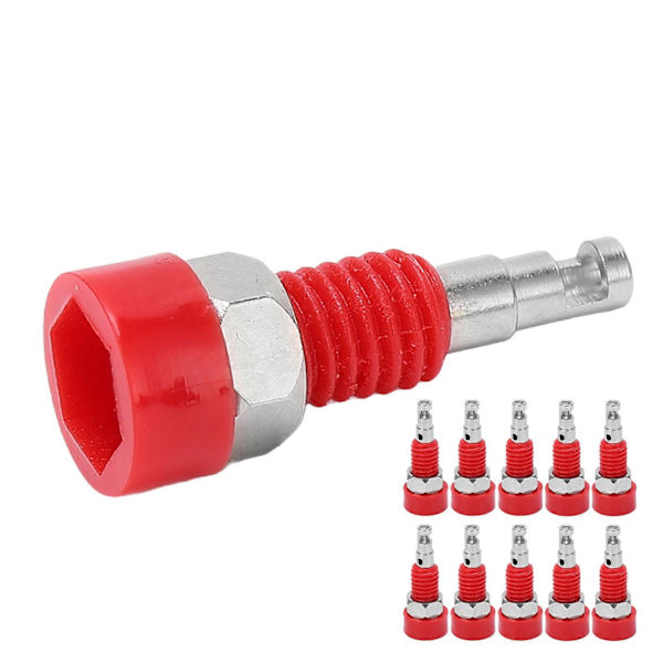 10 stk. 2 mm Banan Hun Jack Stik Adapter Panel Mini Bindingsstolpe til Elektronisk Instrument Rød
