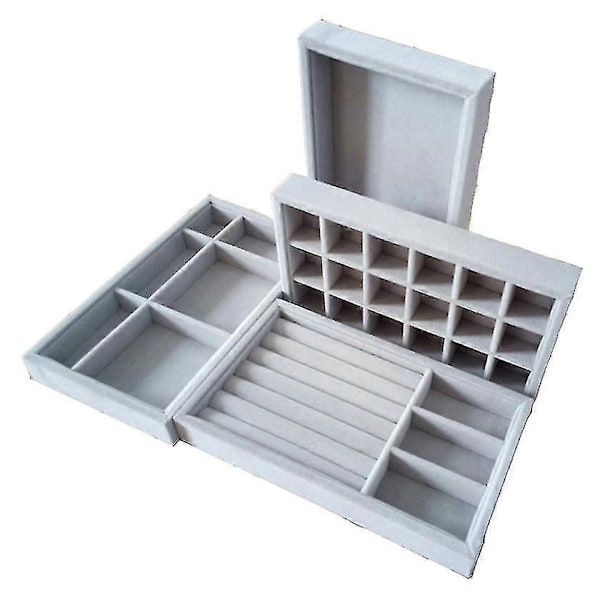 Smyckesbrickor Organizer, Stapelbar Smyckesaccessoarbricka Set