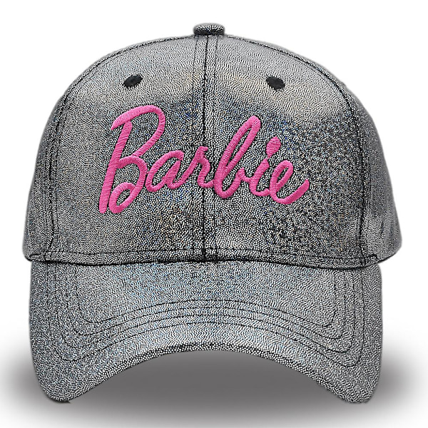 Barbie Laser Basebollkeps Dam Flickor Rosa Bokstav Broderad Glänsande Justerbar Snapback Keps Truckerkeps Solhatt Black