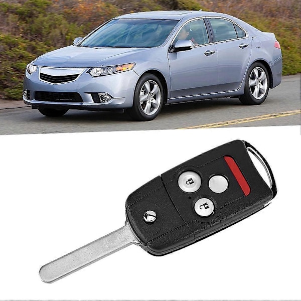 3+1 Knapp Bil Nyckellös Fjärrkontroll Flip Nyckel Fodral Skal Passar Acura TL