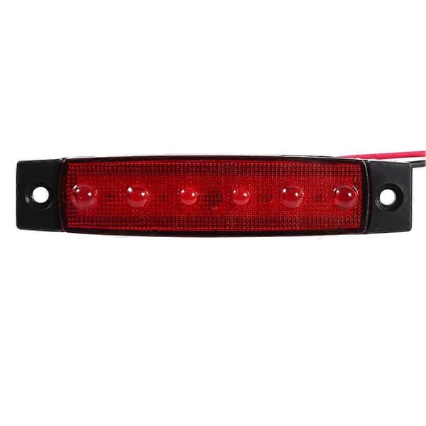 10x 6 LED Indikator Sidemarkeringslys for Lastebil Varebil Campingvogn Lorry Rødt Lys