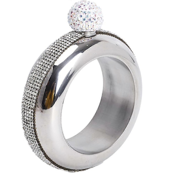 Armbåndsflaske Armbåndsflasker Kreativt Rustfritt Stål Og Lommeflaske diamond-encrustedcolor