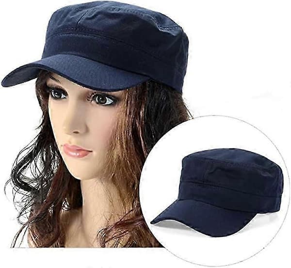 Justerbar Stilig Flat Topp Twill Baseball Caps Hodeomkrets 56-60 cm (Brun)