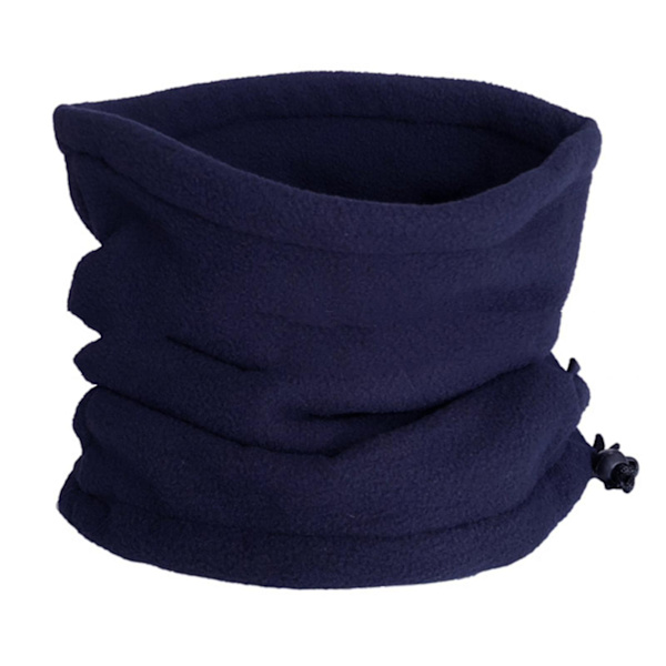 Unisex Vinter Utomhus Enfärgad Mjuk Tjock Fleece Halsvärmare Gaiter Mössa Navy Blue