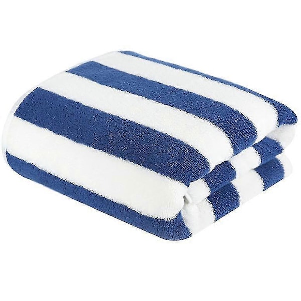 Raitainen rantapyyhe aikuisille, uima-allapyyhkeet 100 % puuvillaa Blue white