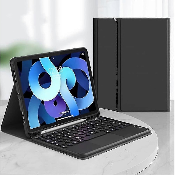 Ipad 6 Ipad 5 Air 2 Pro 9.7 Tommer Tastatur Etui Med Touchpad Søde Runde Taster Farvet Tastatur Ipad 6. 5. Generation Aftageligt Bluetooth Touch Tastatur Black