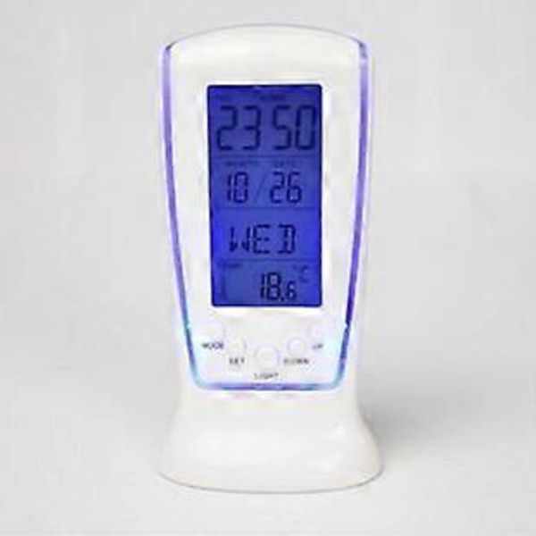 1 stk Termometer Digital Vekkerklokke Lampe Nattlys Projeksjon LED