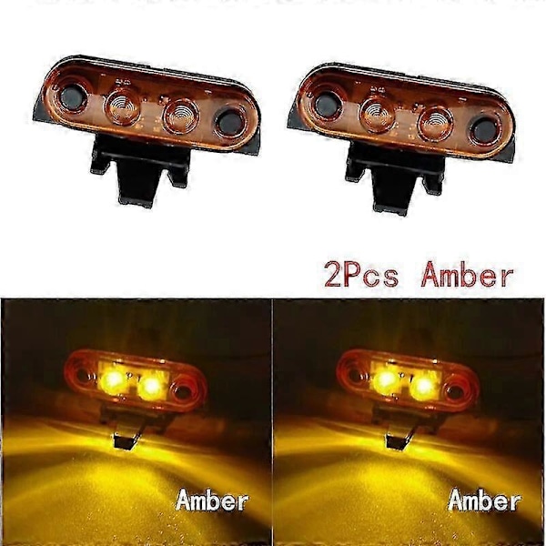 2 st 24V För Volvo Fh Fm Lastbil Hytt Takmarkeringsljus För Fh13 Lastbil Topplampa Oem 82116545 21087346 2pcs amber only