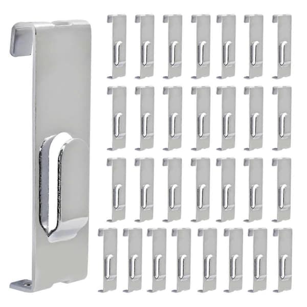 30 st Gridwall Krokar Hängare, Gridpanel Krokar Grid Väggkrok Grid Väggtillbehör Trådnät Krok Grid Hyllkrokar Silver
