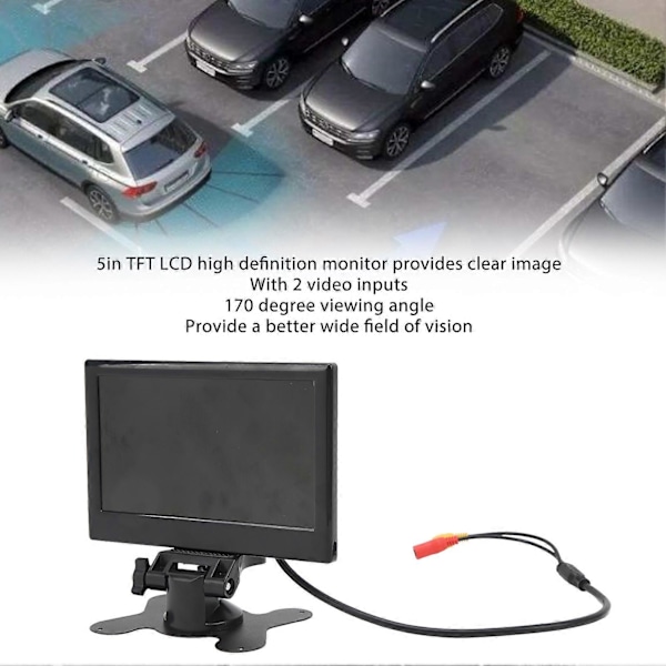 7 tuuman auton peruutuskamera 12–24 V 170 asteen laajakulmainen värillinen LCD HD kaksisuuntainen videosisääntulo kuorma-auton perävaunulle pakettiautoille ajoneuvoille 4 LED-valokamera