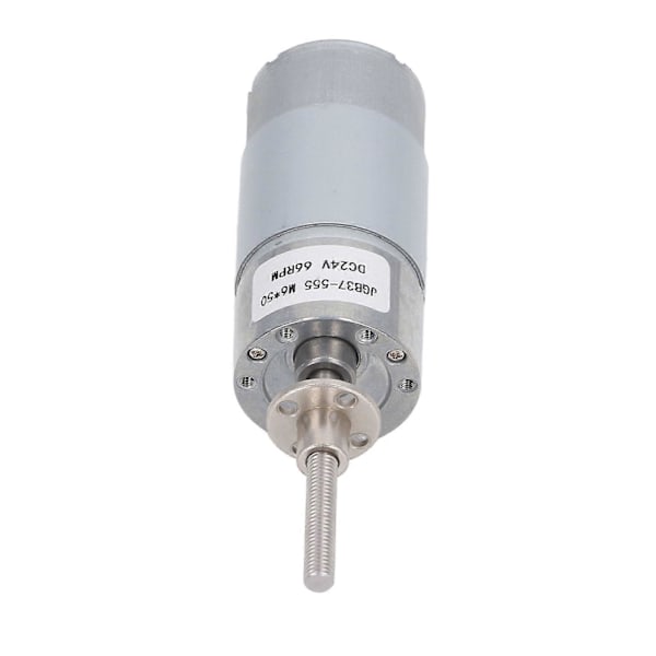 DC-vaihdemoottori, mikro, suuri vääntö, nopeuden alennusturbiini, itselukittuva, palautuva kierukkavaihdekotelo 24V M6x50mm laipalla, 66 RPM