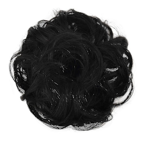 Hårknut Scrunchie Upprullad Hårförlängning Hårband Hästsvansförlängning Natural Black