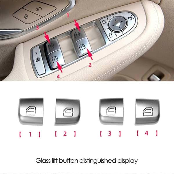 2 Set Dörrfönster Glaslyftare Kontrollknapp för C-Klass W205 GLC W253