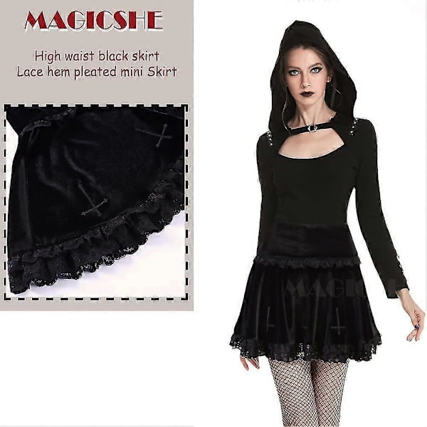 Gothic Rutete Miniskjørt for Kvinner Korte Høy Midje Rutete Skjørt Style3