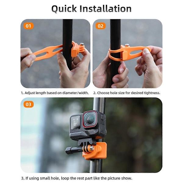 Action Camera Mount Justerbart Mini Fleksibelt Feste for Action 5 Pro 13 Go 3S Tilbehør Svart