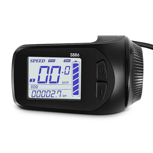 24V/36V/48V S886 Ebike LCD Display Panel Tumgas för Elcyklar E-Scooter