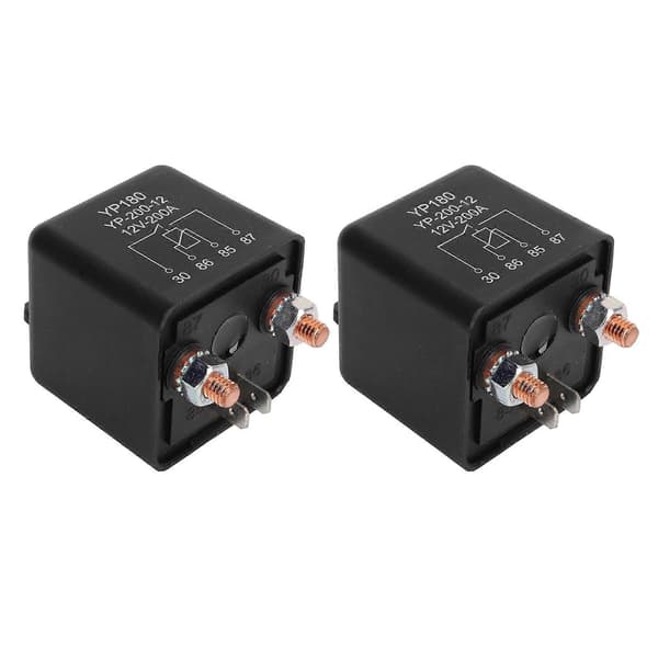 2 Set 12V Startrelä Brytare 4Pin 200A SPST Kraftigt Relä Universellt för Bil ATV UTV