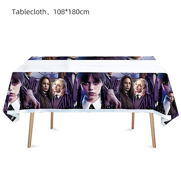 Onsdag Addams Filmtema Födelsedagsfest Dekorationer tablecloth 1pcs