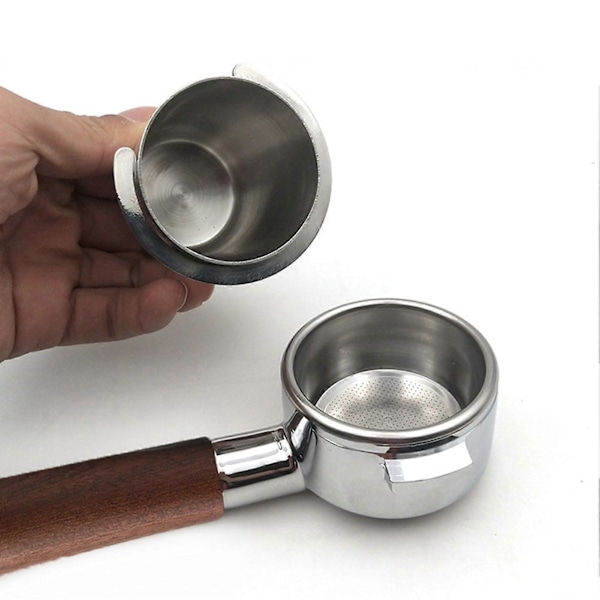 58 mm doseringskop i rustfrit stål, kompatibilitet, polering, kaffedoseringskop, pulverføder til kaffe, sølv
