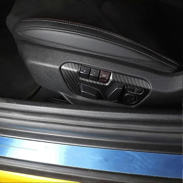 Til A90 2018-2021 Rustfrit Stål Sædejusteringsknap Panel Cover Trim Dekor Tilbehør, Kulfiber