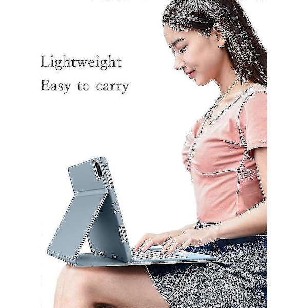 Galaxy Tab A7 10.4 Tommer 2020 (sm-t500 T505 T507) Tastaturdeksel med Mus Søtt Rundt Tastatur Fargetastatur Avtakbart Touchpad Tastaturdeksel Pink