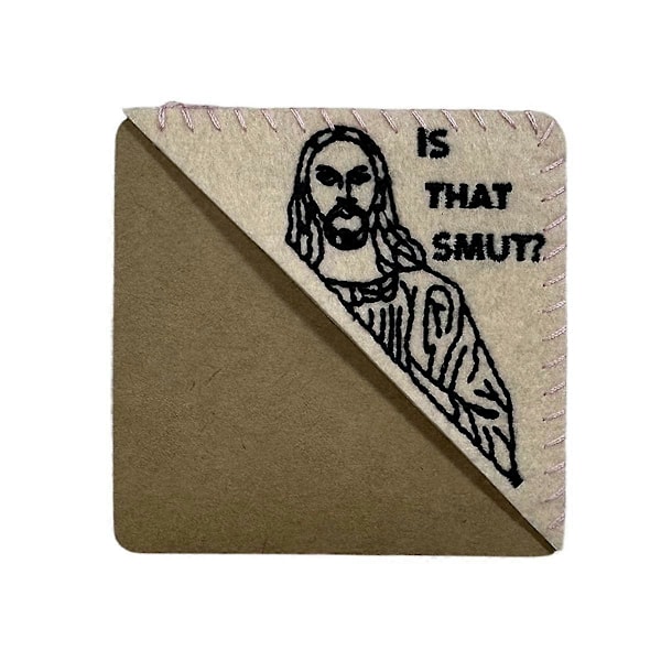 Is That Smut - Kurkistava Jeesus Kirjailtu Huopa Kolmio Sivun Ommeltu Kulmakirjanmerkki - Kirjan Ystävän Lahja Pääsiäispäivän Lahja B