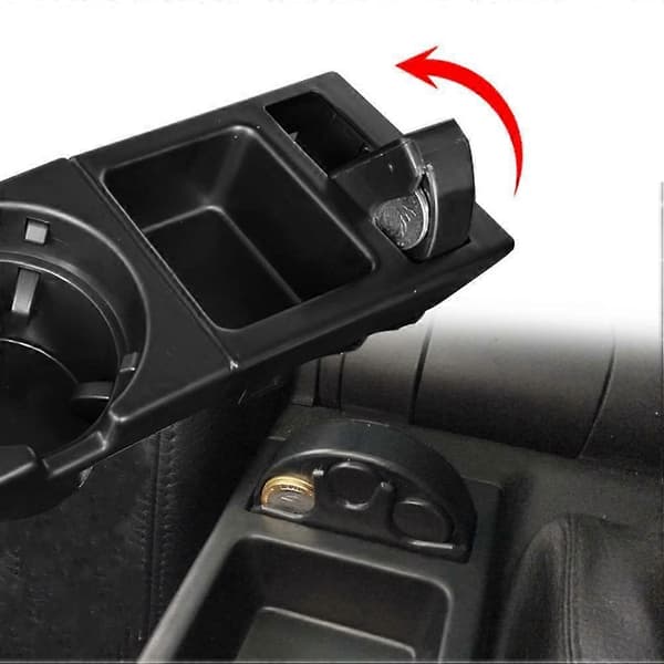 3 stk./sæt til- E46 3 SERIE Sort Centerkonsol Trim Base & Kop Mønt Opbevaringsholder