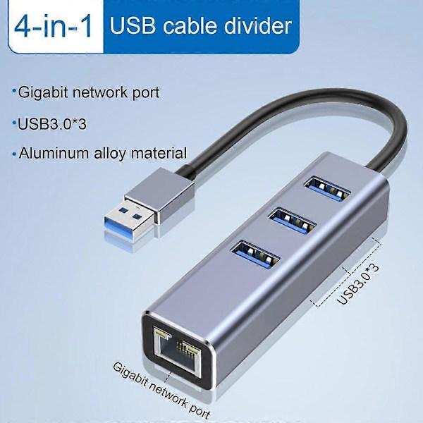 Telakointiasema Nopea tiedonsiirto Moniporttinen Ajuriton Tiedonsiirto USB - RJ45 Muunnin Ethernet Lan-sovitin Tietokonetarvikkeet