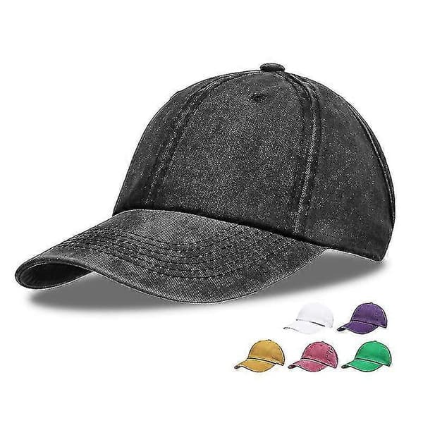 Dam Ponytail Keps Baseball Visir Keps Rygglös Rufsigt Lockig Hårknut Hatt För Sommar Blue