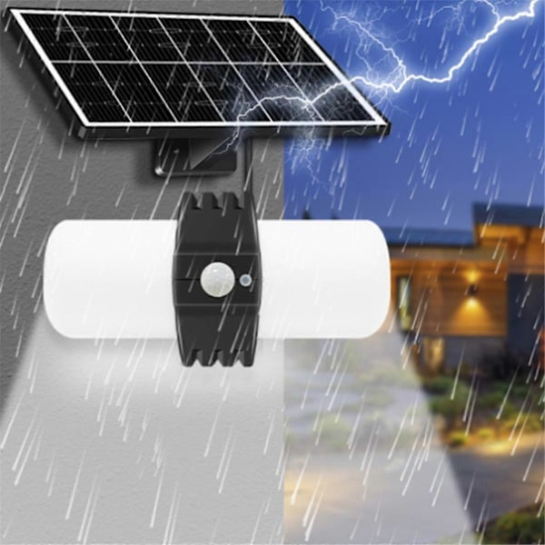 Solcellelamper Utendørs Hage 1000LM Solcelle Sikkerhet Gatelys Bevegelsessensor Vanntett LED 3 Moduser Flomlys
