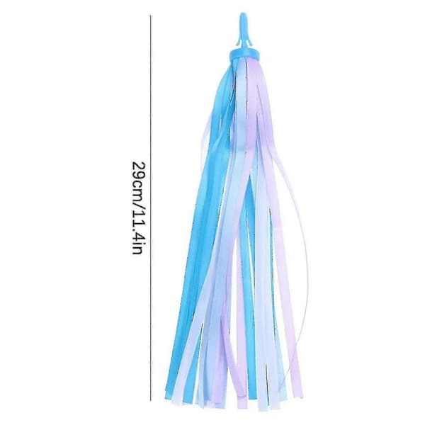 2-pack Cykelstyre Färgglada Tofsar Streamers Barn Scooter Cykelband Multicolor