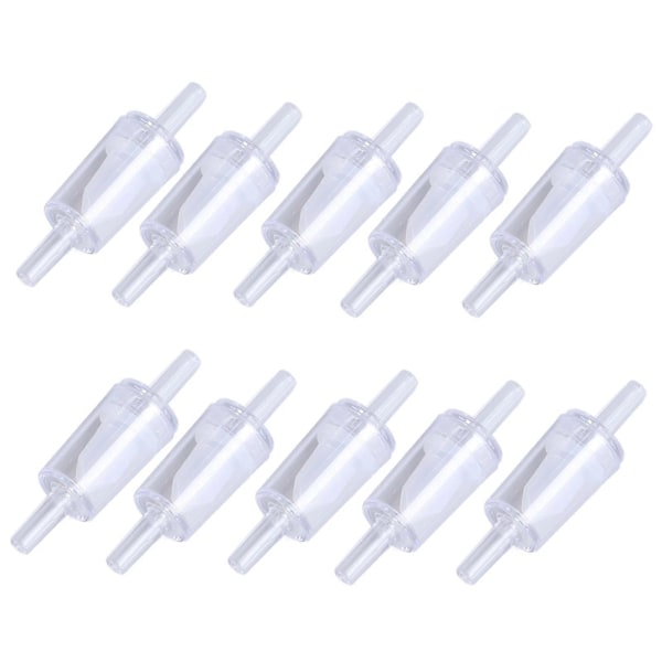 10 st Backventil 4mm PP Luftpump Akvarium 1-vägs Vattenstopp Backventil för Akvarium Vit