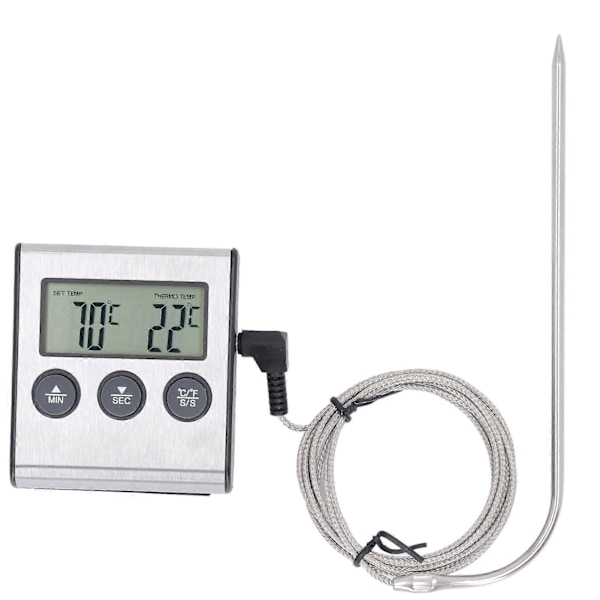 Elektronisk köttermometer med sond digital ugn för matlagning köksgrillning med förinställd temperaturtimer