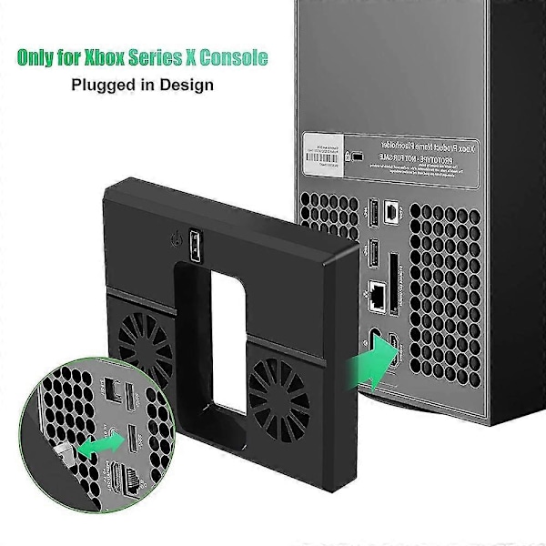 Jäähdytystuuletin Yhteensopiva Xbox Series X:n Kanssa, Ulkoinen USB Pystysuuntainen Jäähdytysteline USB Hub -portilla Without lights