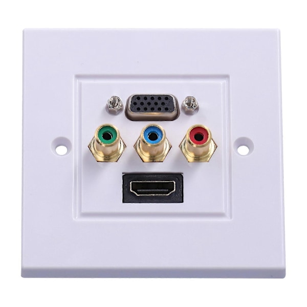VGA+High Definition Multimedia Interface 3RCA Veggplate Panel Socket for Hjemmekontor Hotelldekor