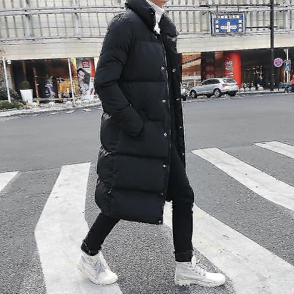 Miesten pitkä untuvatakki ylellinen talvitakki yksivärinen musta parkatakki miehille plus-koko 4xl paksu lämmin slim fit miesten päällystakki XXL