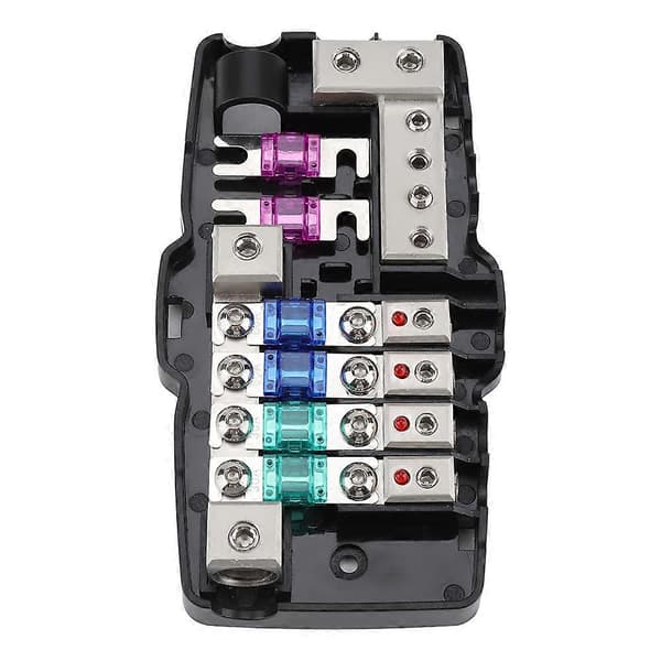 Bil Stereo ANL Bladsäkringshållare Distributionsblock 0/4GA 4-vägs Säkringsboxblock 30A 60A