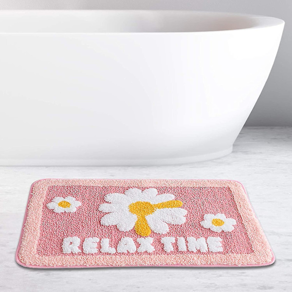 Tflycqpink Daisy Blomma Badrumsmattor Halkfria Duschmattor Badmatta För Badkar Utomhusområde Mattor Sovrum Vardagsrum Köksmattor Dörrmatta