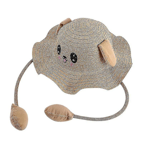 Sommarhatt för barn med kaninöron som rör sig Khaki