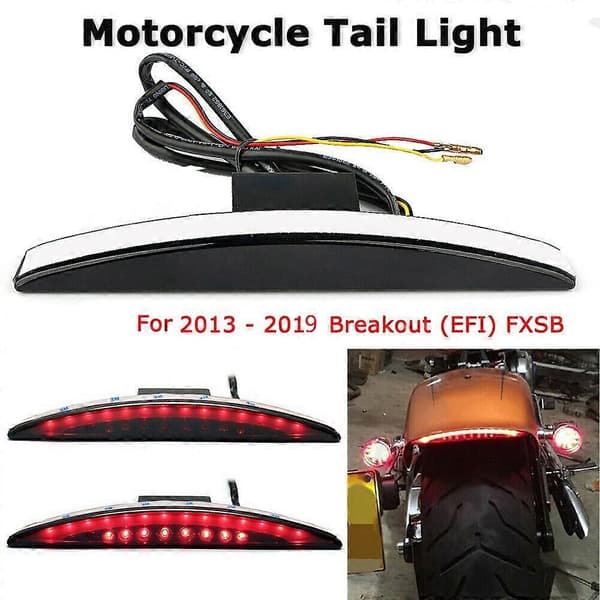 Motorcykel Bagspids LED Bremselygte Lampe til Breakout FXSB 2013 -2019 Bagspids Lys Sort Linse