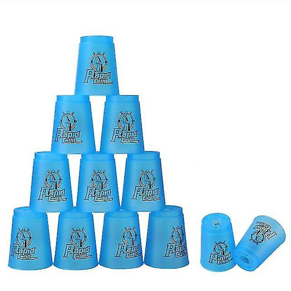 12 st Speed Stacking Muggar Klassiska Staplingsleksaker för Barn Blue