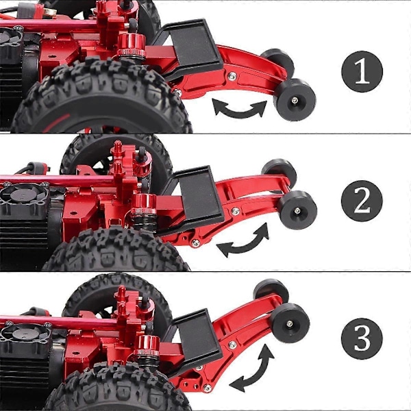 -Up Wheelie Bar Säädettävä 1/14 14210 14209 RC-auton päivitysosille Tarvikkeet Hopea