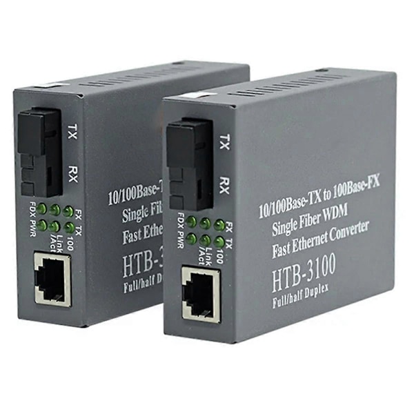 -3100 SFP Mediekonverter Optisk Fiber Single-Mode 1310/1550nm Populær Ethernet Switch WDM Mediekonverter EU Stik