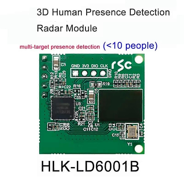 60GHz Millimetervågsradar Högprecisions Multi-Person Detektion 3D Människonärvarosensor LD6001B Radarmodul