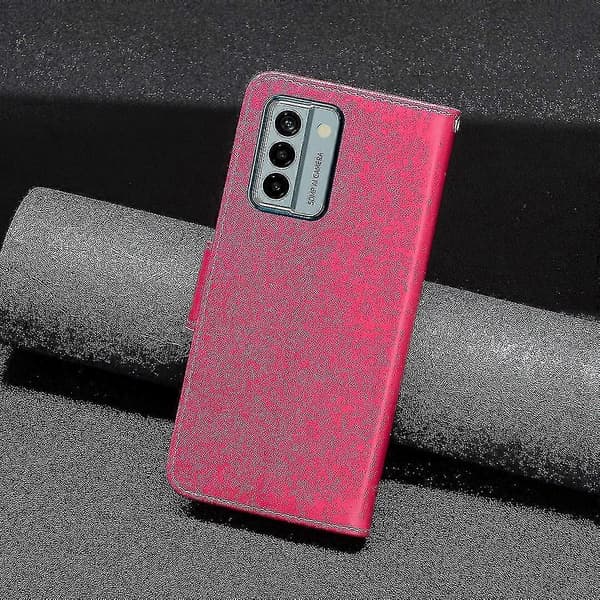 För Nokia G22 Fjäril Tryckt Plånbok Ställ Telefon Läderfodral Telefonskal Med Rem Rose