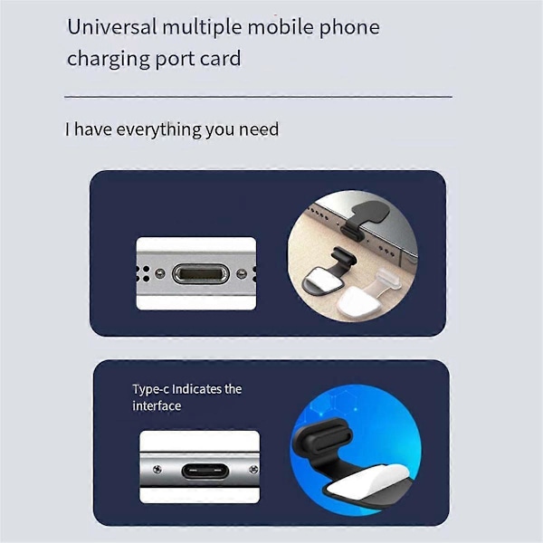 20 stk. Støvprop til mobiltelefon til Type-C-interface, anti-tab, universel silikone strømstik, B
