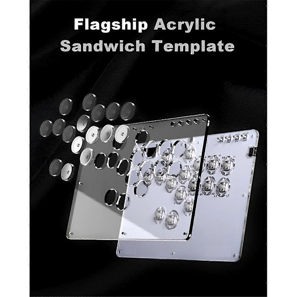 Spaklös Arkadsticka Spelkontroll 16-knapps Anpassningsbar RGB Fighting Stick Controller Street Controller