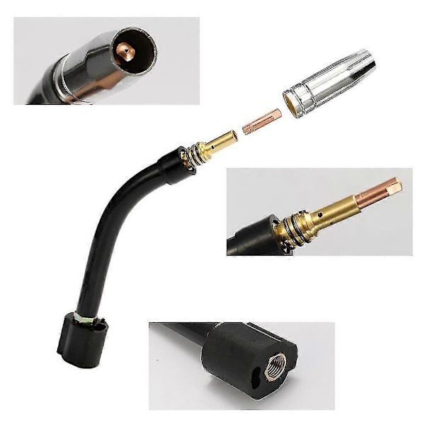 24 stk./sett 15AK Brenner Forbruksmateriell Elektrode Skjermkopp Koblingsstang Tips Svanehalsbøy For MIG-sveising 1.2mm